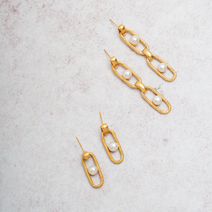 ARETES NEXO PERLA DOBLES