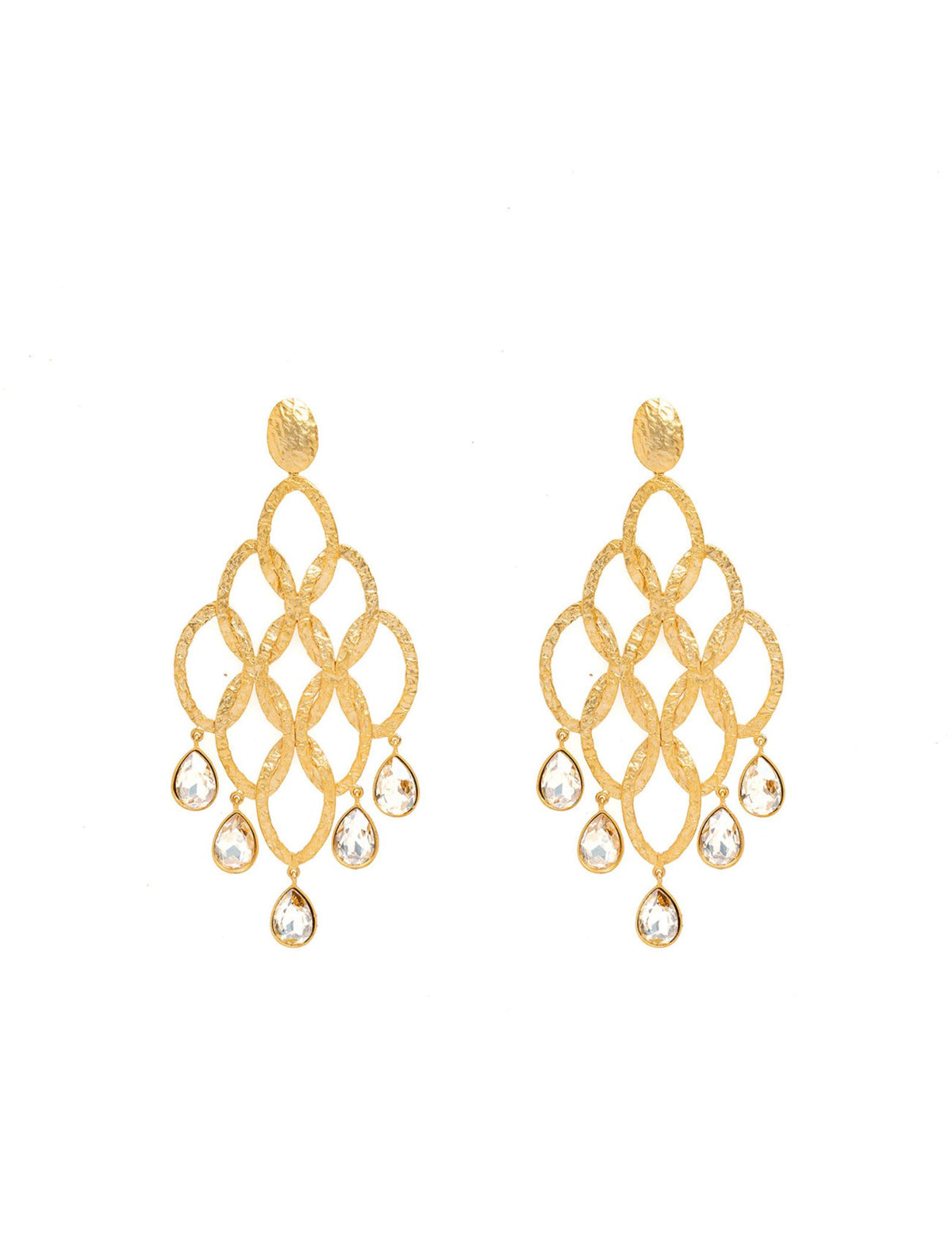 Aretes Crops Circle Chandelier Cristal - Fondo Blanco