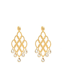 Aretes Crops Circle Chandelier Cristal - Fondo Blanco