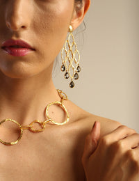 Aretes Crops Circle Chandelier Cristal - Modelo